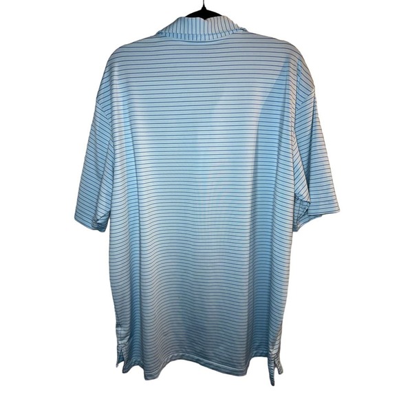 Peter Millar, summer comfort, blue stripe polo double 2XL - Picture 2 of 4